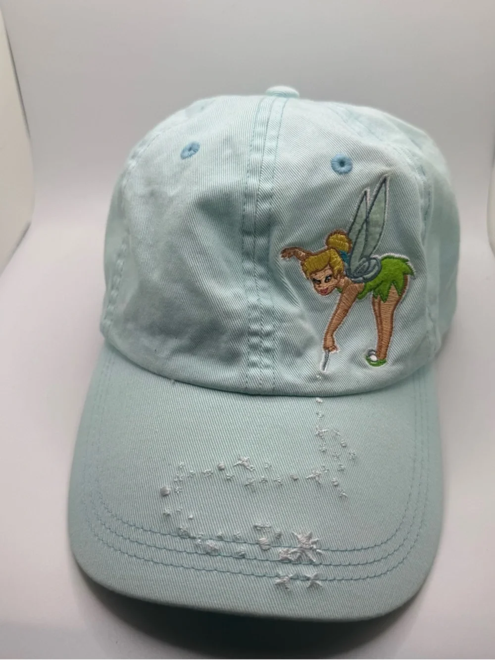 Mint Green Tinker Bell Embroidered Baseball Cap NWOT peter pan Disney - Picture 6 of 6